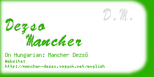 dezso mancher business card