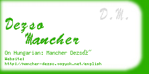 dezso mancher business card